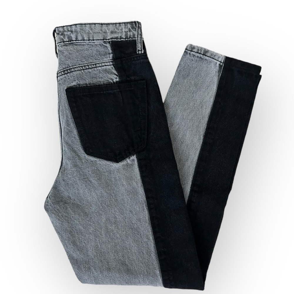 Adika Womens Jeans Medium Gray Black Tapered Ankle High Rise Dark Wash Size S
